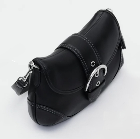 Coach Black Leather Soho Flap Bag - Picture 9 of 13